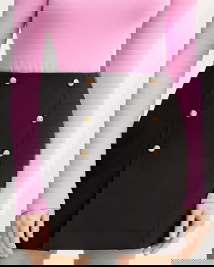 Karl Lagerfeld fustă culoarea negru, mini, drept, A4W12008