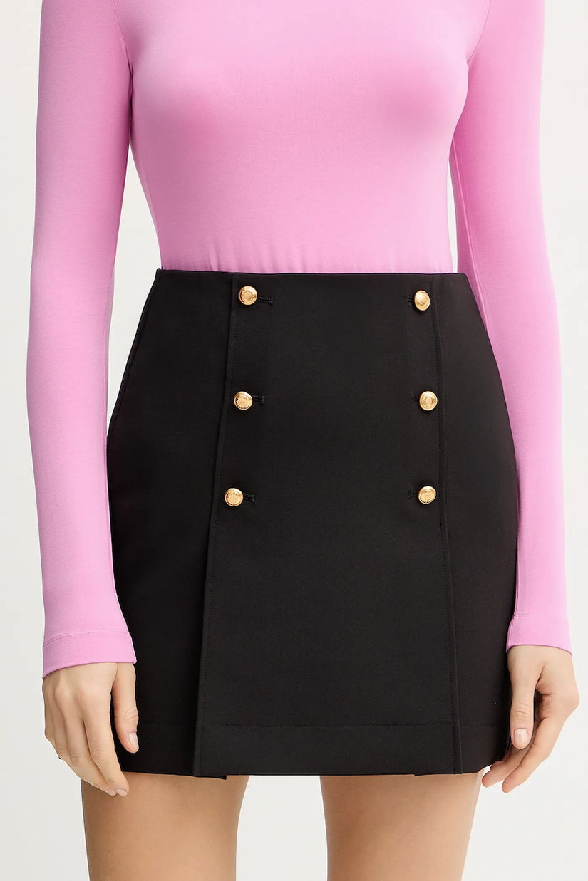 Karl Lagerfeld fustă culoarea negru, mini, drept, A4W12008