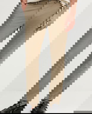 BOSS pantaloni culoarea bleumarin, cu fason chinos, 50543945