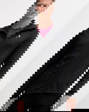 Peak Performance bluză Rider culoarea negru, cu glugă, cu imprimeu, G80573