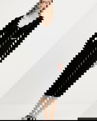 Karl Lagerfeld Jeans rochie culoarea negru, midi, mulată, A4W13011