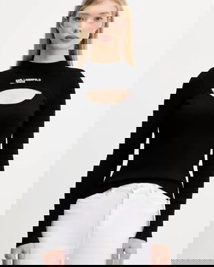 Karl Lagerfeld Jeans pulover culoarea negru, light, cu turtleneck, A4W18013