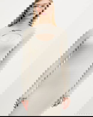 Karl Lagerfeld Jeans rochie culoarea bej, mini, mulată, A4W13010