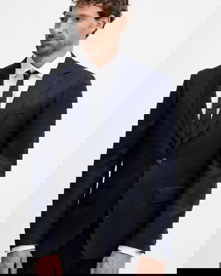 BOSS geacă de lână culoarea bleumarin, 50553008