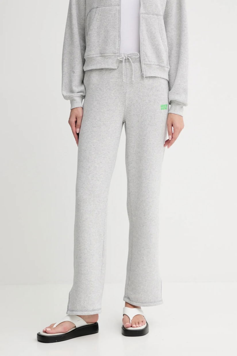 American Vintage pantaloni de trening culoarea gri, melanj, EVO05B