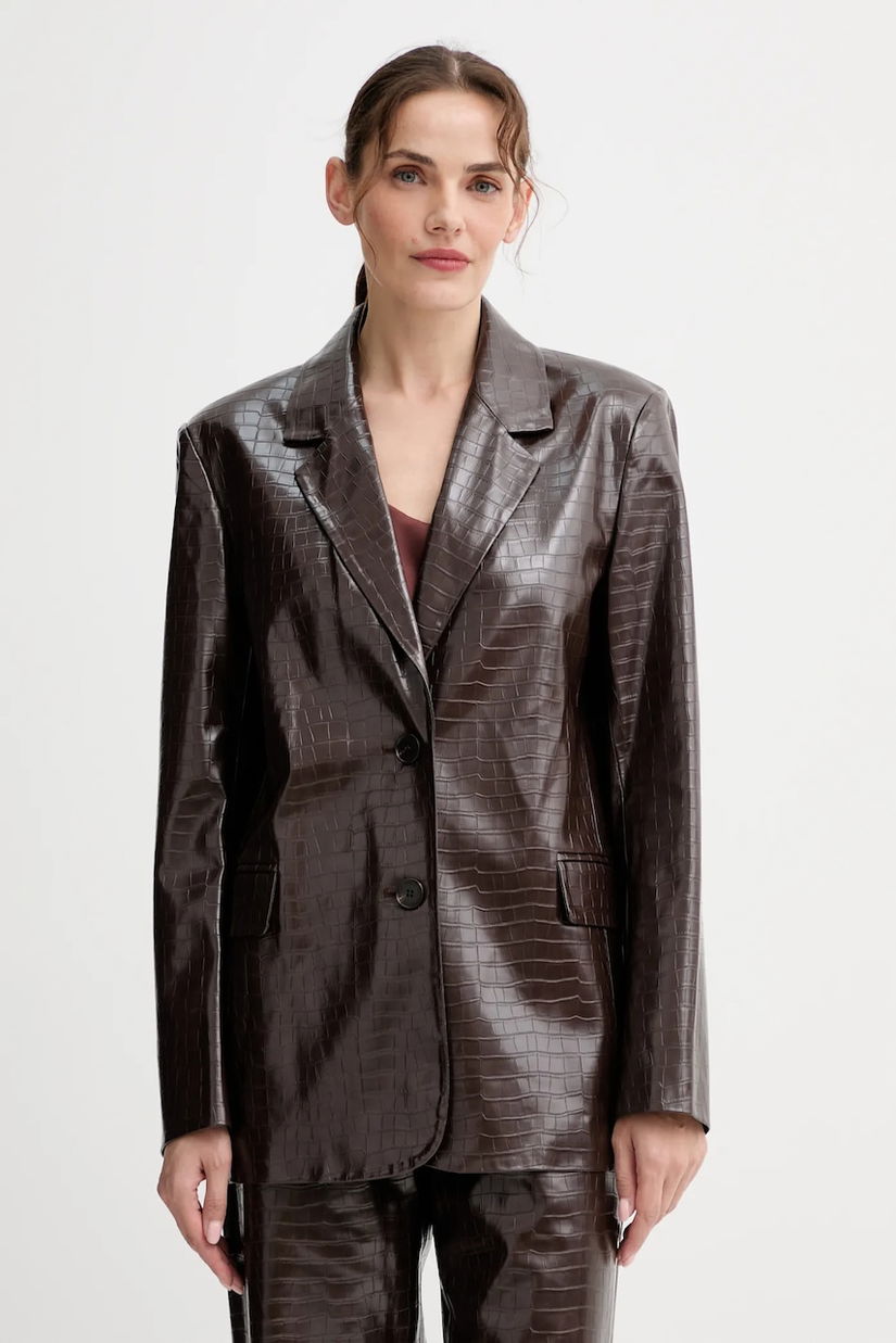 ISABELLE BLANCHE sacou culoarea maro, un singur rând de nasturi, uni, IS25FW-J029-T006