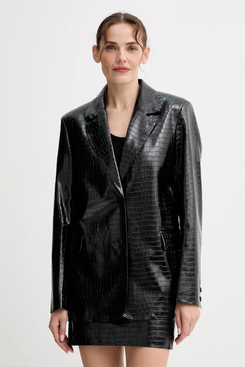 ISABELLE BLANCHE sacou culoarea negru, un singur rând de nasturi, uni, IS25FW-J029-T006
