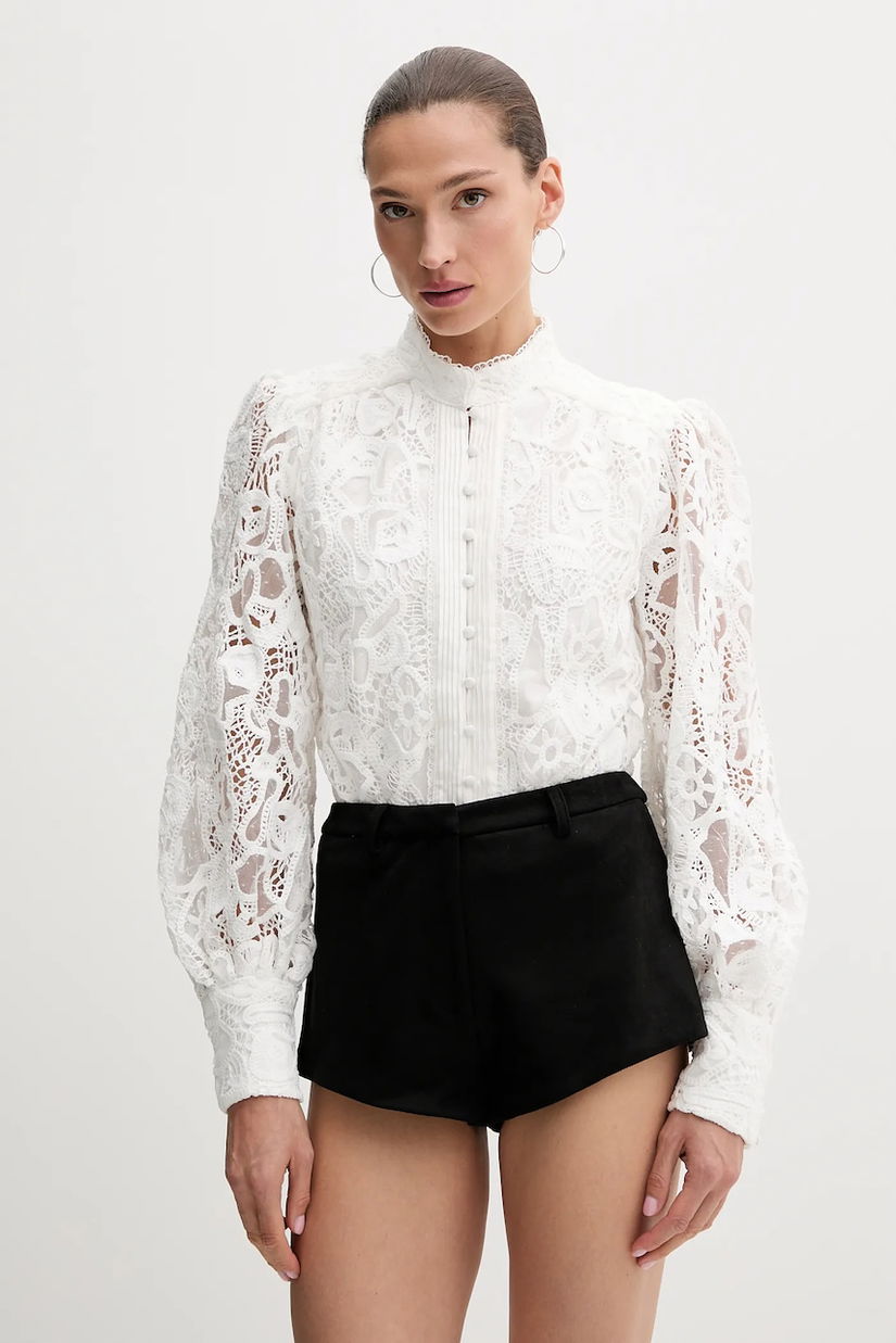 Bardot bluză culoarea alb, cu imprimeu, 59730TB3