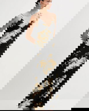 Bardot rochie culoarea negru, maxi, drept, 57516DB8