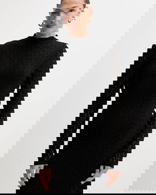 Bardot rochie culoarea negru, mini, evazați, 57152DB1