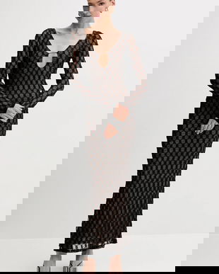 Bardot rochie culoarea negru, maxi, mulată, 59966DB