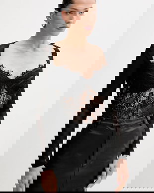 Bardot body culoarea negru, cu imprimeu, 51150TB3