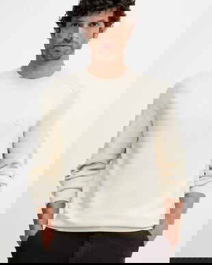 BOSS pulover de bumbac culoarea bej, light, 50543136