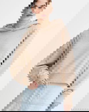 G-Star hanorac de bumbac culoarea bej, cu glugă, uni, D27726.D969