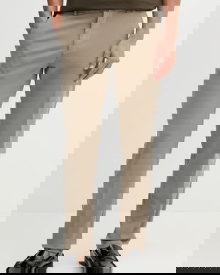 BOSS pantaloni culoarea bleumarin, cu fason chinos, 50543304