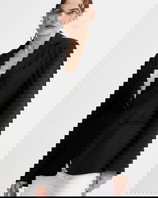 Samsoe Samsoe sacou Saliza culoarea negru, un singur rând de nasturi, uni, F24300007