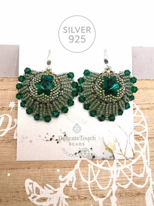 Cercei Evantai Royal look Victorian cristal verde