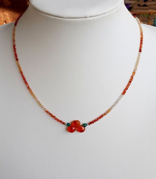 Carneol cu gold filled 14K (aur filat)