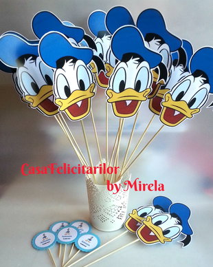 Decorațiuni Donald Duck din carton  Set 4 bucăți