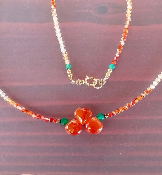 Carneol cu gold filled 14K (aur filat)