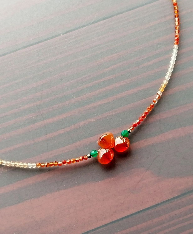 Carneol cu gold filled 14K (aur filat)