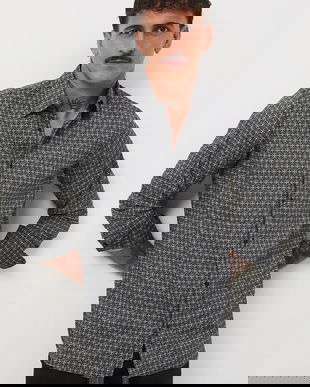 Medicine camasa culoarea negru, cu guler clasic, slim