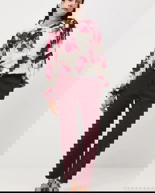 Medicine pantaloni culoarea bordo