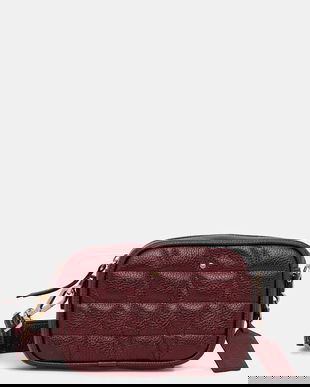 Geox poșetă de piele NARCISIA culoarea bordo, D45K2A 00046