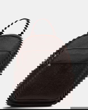 Answear.LAB ghiozdan de piele culoarea maro, mic, neted