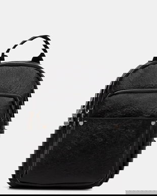 Answear.LAB ghiozdan de piele culoarea negru, mic, neted