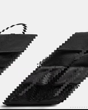 Answear.LAB ghiozdan de piele culoarea negru, mic, neted