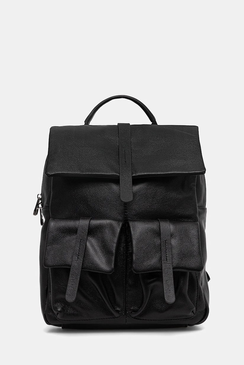 Answear.LAB ghiozdan de piele culoarea negru, mic, neted