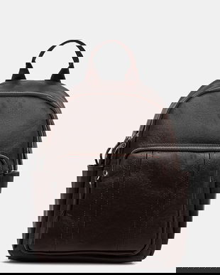 Answear.LAB ghiozdan de piele culoarea maro, mic, neted