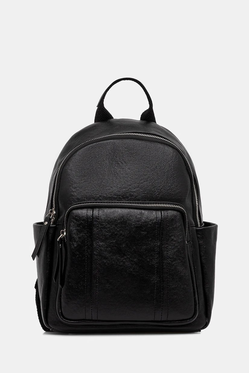 Answear.LAB ghiozdan de piele culoarea negru, mic, neted