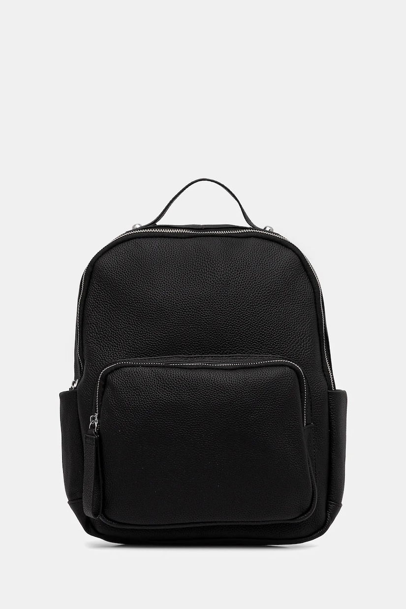 Answear.LAB ghiozdan de piele culoarea negru, mic, neted
