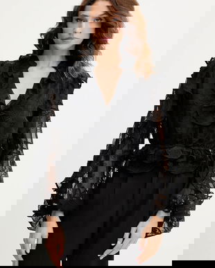 Bardot bluză culoarea alb, cu imprimeu, 59896TB2