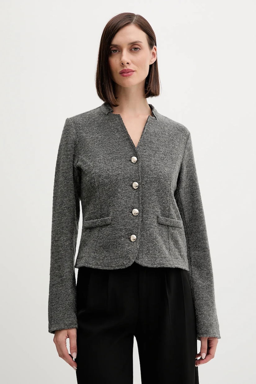 Joop! sacou din lână culoarea gri, un singur rând de nasturi, uni, 30047792