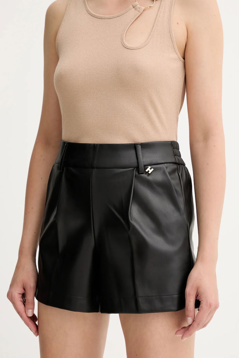 Silvian Heach pantaloni scurti DOGIO culoarea negru, uni, high waist, GPA25075SH