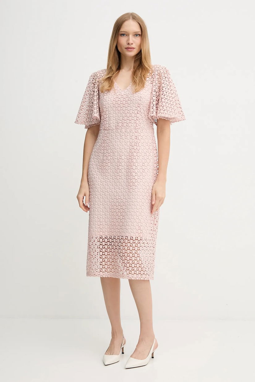 Joseph Ribkoff rochie culoarea bej, midi, drept, 251744