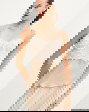 Bardot top culoarea bej, cu imprimeu, 60131TB