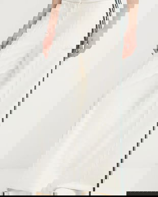 adidas Originals pantaloni de catifea Velvet culoarea bej, drept, high waist, KF2303