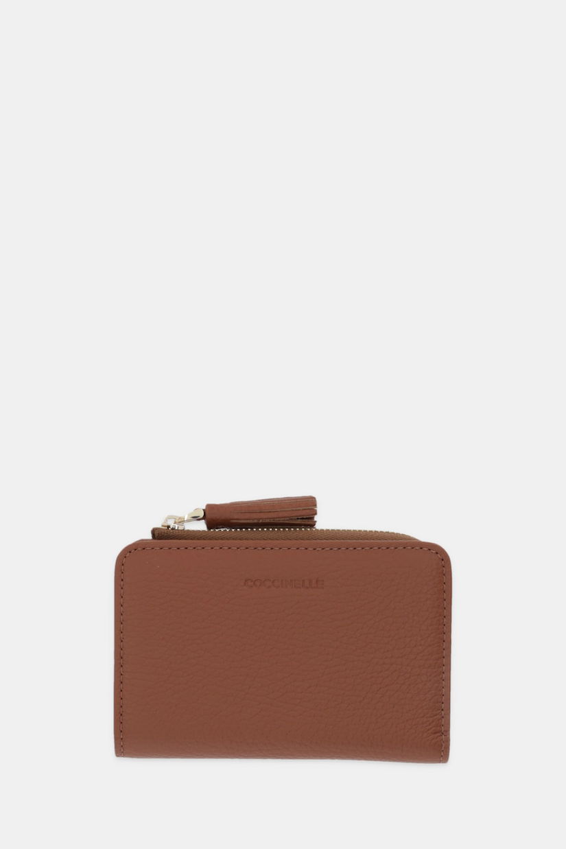 Coccinelle portofel de piele TASSEL culoarea maro, E2.MU0.11.D1.01