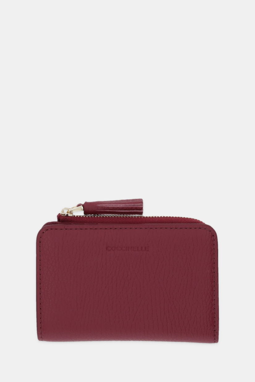 Coccinelle portofel de piele TASSEL culoarea bordo, E2.MU0.11.D1.01