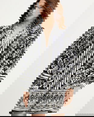 Farm Rio rochie culoarea negru, mini, drept, 340564