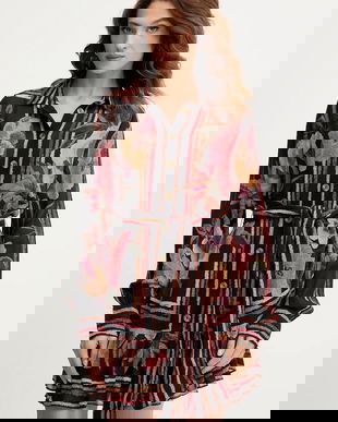 Farm Rio rochie culoarea negru, mini, drept, 340071