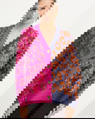 Farm Rio cardigan din amestec de lână culoarea roz, călduros, 346319