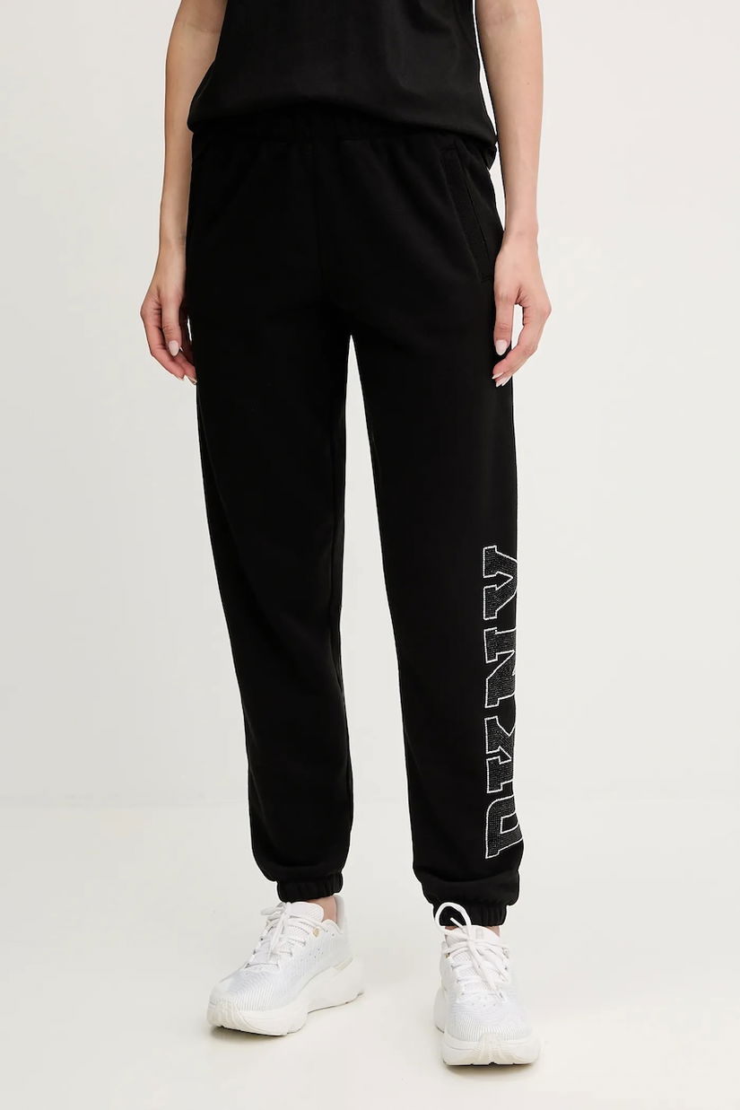 Dkny pantaloni de trening culoarea negru, cu imprimeu, DP5P3737