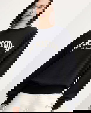 P.E Nation hanorac de bumbac Heritage culoarea bleumarin, cu imprimeu, 253F115