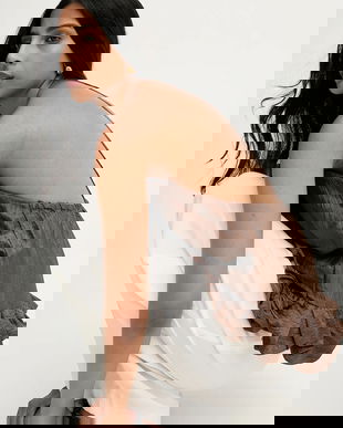 Answear.LAB bluza culoarea maro, neted