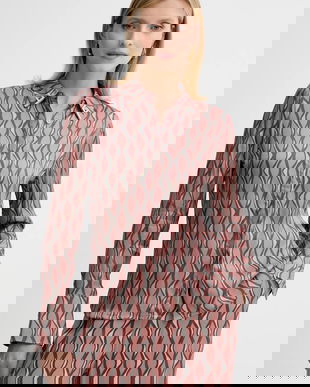 Fracomina cămașă culoarea roz, cu guler clasic, regular, FS25WT6010W651K5